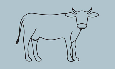 Obraz premium Print create cow silhouette vector style with white background 'illustration, vector, cow, mammal, animal, symbol, black and white, cowboy, drop, gardening, horizontal, horse, lifestyles, rain, seed, 