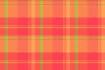 Vibrant coral, orange, and lime green plaid pattern.  Perfect for textile design, website backgrounds, or fashion projects.  Seamless repeat texture offers versatile design applications.
