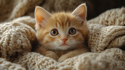 Blanket cozy kitten adorable resting high resolution hd picture