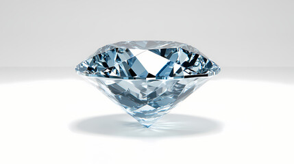 Large blue diamond isolated on white background with clipping path concept of precious beauty. Diamond Path. Illustration