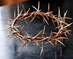 Realistic Crown of Thorns:  Detailed Religious Image,  Holy Week Symbol
