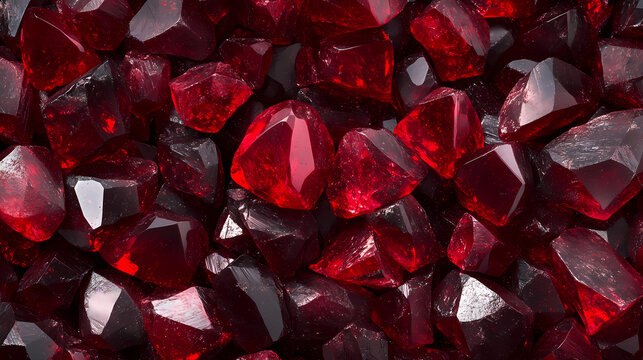 Lot of fallen red rubies. clipping path included. Diamond Path. Illustration