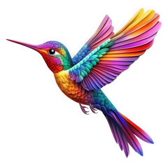 Obraz premium colorful hummingbird isolated on transparent background.