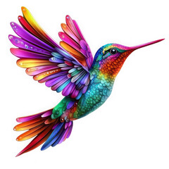 Fototapeta premium colorful hummingbird isolated on transparent background.