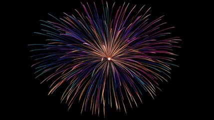 Obraz premium A vibrant display of fireworks lighting up the night sky in celebration.