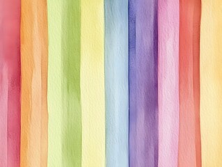 Vibrant Rainbow Watercolor Stripes Background Texture