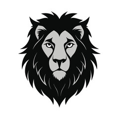 lion head silhouette design on a white background