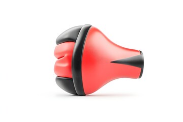 Glossy red and black bicep muscle icon