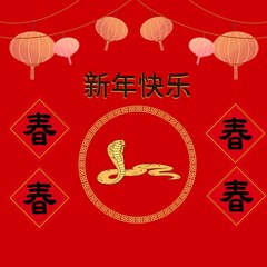 Chinese new year card, illustration, logo, vector   