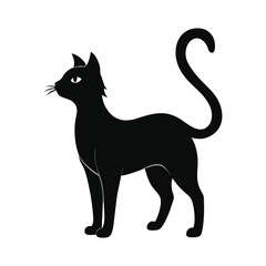 cat silhouette design on a white background