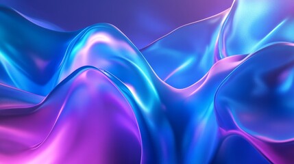 Fototapeta premium A dynamic 3D background with flowing abstract shapes vibrant gradients of blue and purple soft lighting creating depth and shadows a sense of motion and energy 3D rendering created using Blender