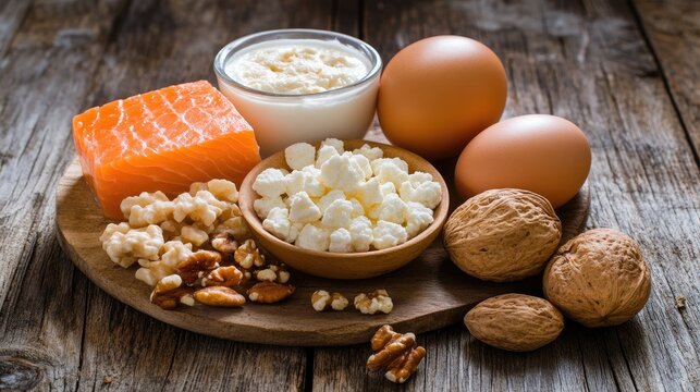 Selection of food for better sleep insomnia rich in tryptophan and melatonin, copy space