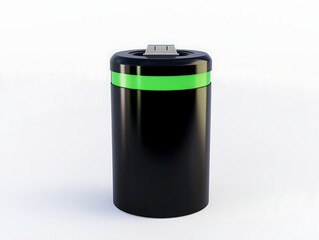 Green glowing battery icon with charge level
