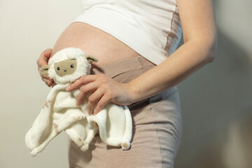 Pregnant woman with toy