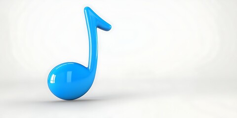 Obraz premium Vibrant blue music note icon