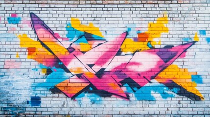 Obraz premium Graffiti on the bricks wall urban picture