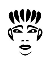 Face of a person isolated on white background.