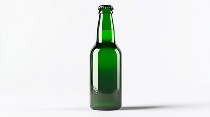 The Perfect Cold Green Beer Bottle completely isolated on white