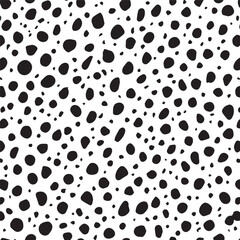 Seamless Black and White Dalmatian Skin Texture - Unique Spotted Animal Print Design