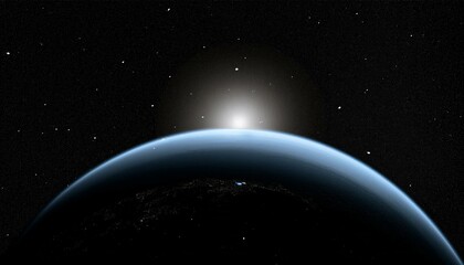 Obraz premium 어두운 하늘을 배경으로 한 행성의 밤 장면