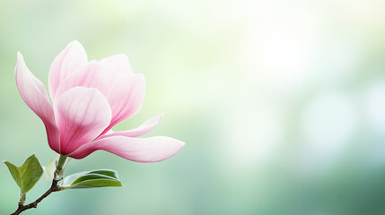 Fototapeta premium a pink flower on a green background
