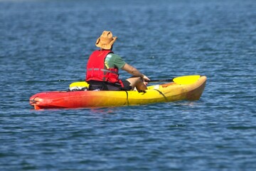 person kayaking