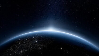 Obraz premium 어두운 하늘을 배경으로 한 행성의 밤 장면