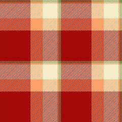 Elegant pattern texture plaid, string vector fabric background. Grand check textile tartan seamless in red and light colors.