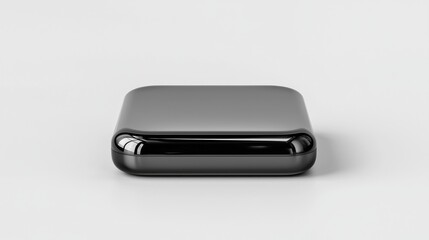Black square case on white background. Product photography for online store