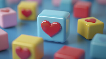 Obraz premium social media like notification icon with heart symbol. Social media success concept - 3d rendering