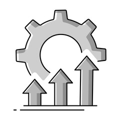 Improvement Icon. Business Growth and Performance Enhancement Illustration for Optimization. – Transparent PNG