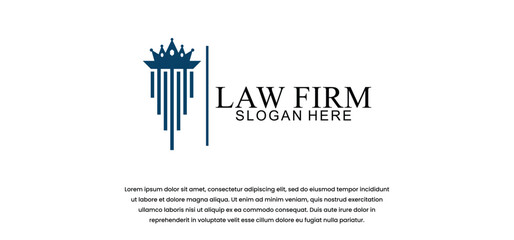 legal logo with the concept of the symbol of the pillar of justice, creative premium for lawyers and law firms