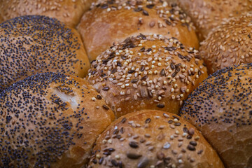 Freshly Baked Seeded Bread Rolls