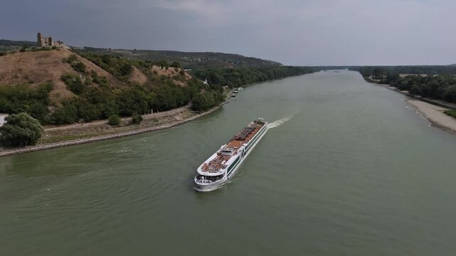 The River Cruise Ship Amadeus Cara Sails on the Danube