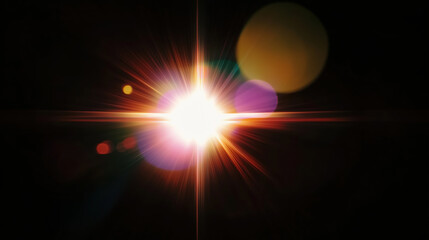 Lense flare overlay on black background. The background can be remove with a blending mode like screen