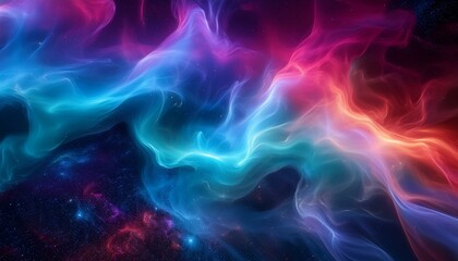 Fototapeta premium 오로라보다 화려한 색상의 플라즈마 구름이 우주를 채운 장면