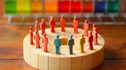 The Art of Customer Segmentation: Color Figurines and Charts Represent Market Indicators in Business Management