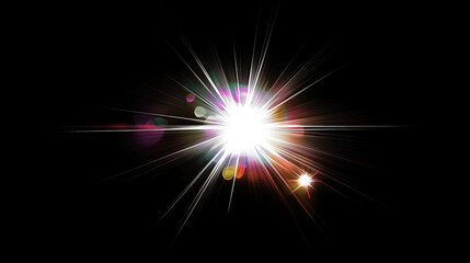 Fototapeta premium Lense flare overlay on black background. The background can be remove with a blending mode like screen.