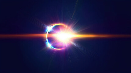 Obraz premium Lense flare overlay on black background. The background can be remove with a blending mode like screen.