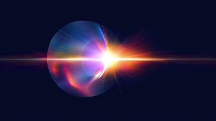 Obraz premium Lense flare overlay on black background. The background can be remove with a blending mode like screen.