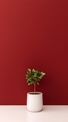 Fototapeta premium Modern interior design featuring a rich blend of cerise red and burgundy tones, creating a bold, elegant, and sophisticated ambiance