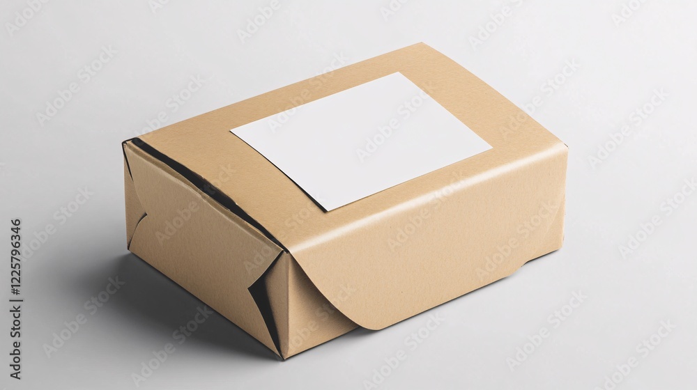 Poster cardboard box with blank label for shipping and branding
