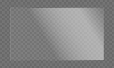 Realistic Glass Pane Mockup with Subtle Shadows – Vector Design.
