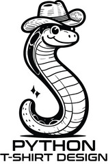 Fototapeta premium Python Vector T Shirt Design