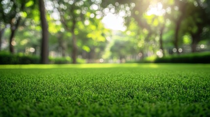 Naklejka premium Nature city park garden blur bokeh background Green nature for city life or save the earth concept