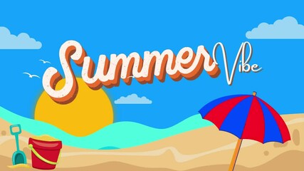 Summer vibe motion graphics. Animated summer. summer beach background