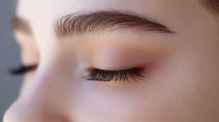 Fototapeta premium Lash extensions macro eye before and after
