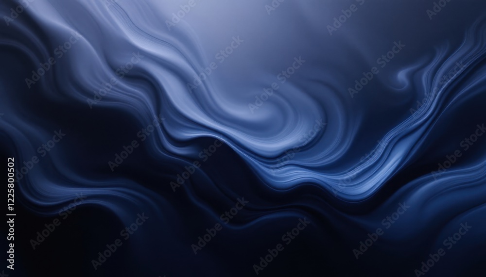 Poster abstract blue wave pattern with smooth flowing lines and gradients