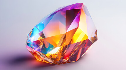 
Abstract futuristic geometric crystal background, iridescent texture, faceted gem. 3d rendering.