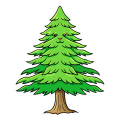 Trees Vector Illustration: Cartoons, Clipart, Line Art on White Background
